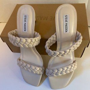 STEVE MADDEN Prema Braided Sandal In Bone,  Size 10M (NEW)